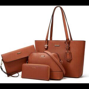 Women Fashion Handbags Wallet Tote Bag Shoulder Bag Top Handle Satchel Purse Set